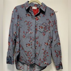 Anthropologie Building 18 Corduroy Floral Shirt, size 0